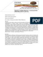 Artigo Sobre Avaliação Na Escola - Hoffmann - Luckesi - Libâneo e Outros