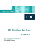 CTIS Critical Essay Guidelines 2013-2014