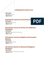 Inderscience List of Journals