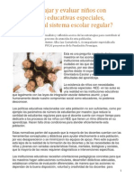 Cmo Trabajar y Evaluar Nios Con Necesidades Educativas Especiales, Integrados Al Sistema Escolar Regular