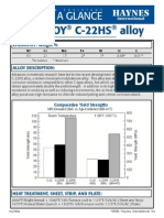 Hastelloy C-22HS Alloy: CHEMISTRY: Weight %