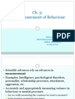 The Measurement of Behaviour: Psych 3F40 Psychological Research Mike Maniaci 9 / 2 5 / 2 0 1 3