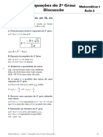 Semana 3 1 Corrigido Mat 01 Equações Do 2º Grau