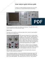 HP 3582A Spectrum Analyzer Quick Reference Guide