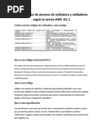 Calificaciones de Proceso de Soldadura y Soldadores Según La Norma AWS D1