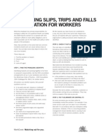 Preventing Slips Trips Falls Information For Workers Fact Sheet 1400