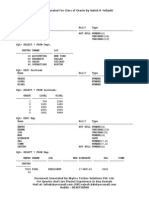 Spool Generated For Class of Oracle by Satish K Yellanki