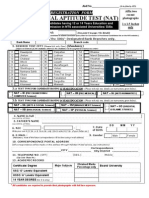 National Aptitude Test (Nat) : Registration Form