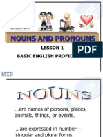 Nouns and Pronouns: Lesson 1 Basic English Proficiency