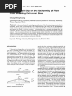 Effect of Wall Slip On The Uniformity of Flow