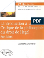 Eustache Kouvelakis-L'Introduction A La Critique de La Philosophie Du Droit de Hegel, Karl Marx (2000)