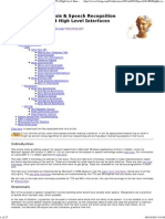 Speech Synthesis & Speech Recognition Using SAPI 4 High Level Interfaces