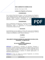 Acuerdo Gubernativo 278-98 Reglamento Orgánico Interno Del Ministerio de Agricultura, Ganadería y Alimen