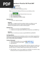 Introduction To Word For MS Word 2007