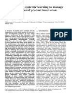 1997 - Verganti - Leveraging On Systemic Learning To Manage The Early Phase of Product Innovation Projects