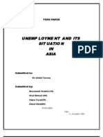 Term Paper Unemployment and Its Situation in Asia