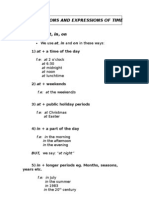 Prepositions and Expressions of Time