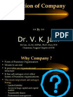 Formation of Company: Dr. V. K. Jain