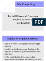 Scientific Computing: Partial Differential Equations Implicit Solution of Heat Equation