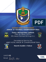 2013 Action Video Productions Junior "A" Football Cship Final Programme