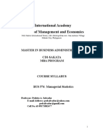 Managerial Statistics Syllabus