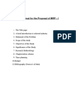 The Format For The Proposal of MRP - I