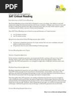  SAT Critical Reading