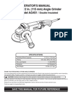 Operator'S Manual 4-1/2 In. (115 MM) Angle Grinder Model AG451