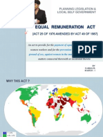 Equal Remuneration Act: Planning Legislation & Local Self Government