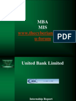 MISI619 Internshipe Reporton United Bank Limited