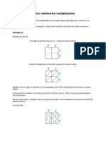 Lattice Method For Multiplication