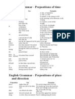 English Grammar - Prepositions of Time