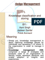 Knowledge Management: Knowledge Classification and Storing BY