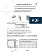 PRUEBA DE MATEMÁTICAS 2013 Uno