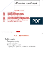 Chapter 9 - Formatted Input/Output: Outline