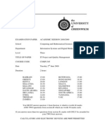 University of Greenwich ITPQM Exam Paper PDF