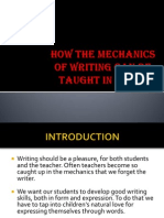 How The Mechanics of Writing Can Be Taught