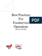 Best Practices For Foodservice Operations: (Revised 4/19/2005)