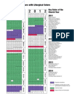 2011-2012 Calendars With Liturgical Colors: Key Dates of The Church Year 2011