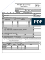 Monthly Percentage Tax Return: Fill in All Applicable Spaces. Mark All Appropriate Boxes With An "X"