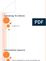 Chapter 15 - Speaking To Inform