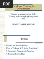 Introduction To Employee Training and Development Sunset Hotel Kisumu