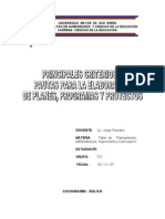 10 Principales Criterios o Pautas para La Elaboracion de Planes Programas y Proyectos