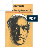 J. Krishnamurti - Education and The Significance of Life