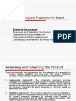 Planning and Preparation For Export