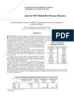 Alternate Propellants For PPS® Hall-Effect Plasma Thruster PDF