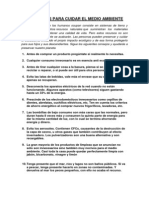 Consejos para Cuidar El Medio Ambiente