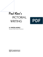 Paul Klee's Pictorial Writing, by K. Porter Aichele. Cambridge University Press, 2002