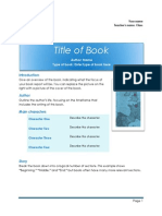 Title of Book: Author: Name Type of Book: Enter Type of Book Here