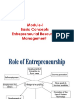 Module-I Basic Concepts Entrepreneurial Resource Management